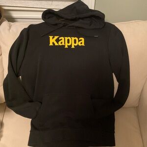 Kappa Men's Black Hoodie with Yellow Logo